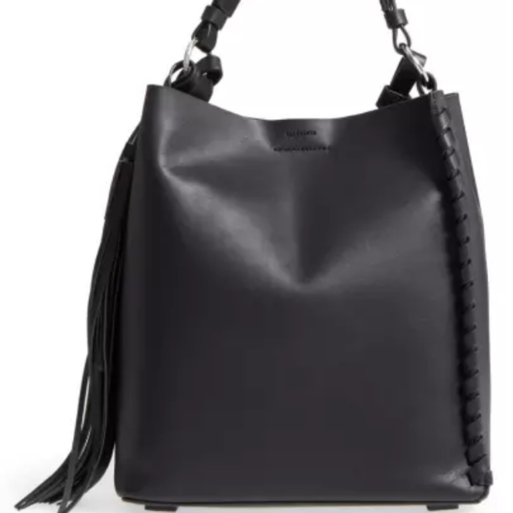 allsaints kepi leather shoulder bag